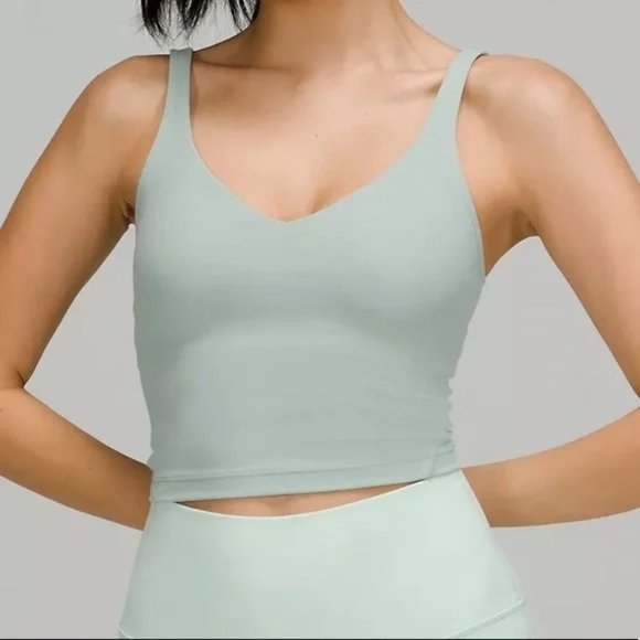 lululemon athletica Tops - Lululemon Align Cropped Tank Silver Blue 8 NWT